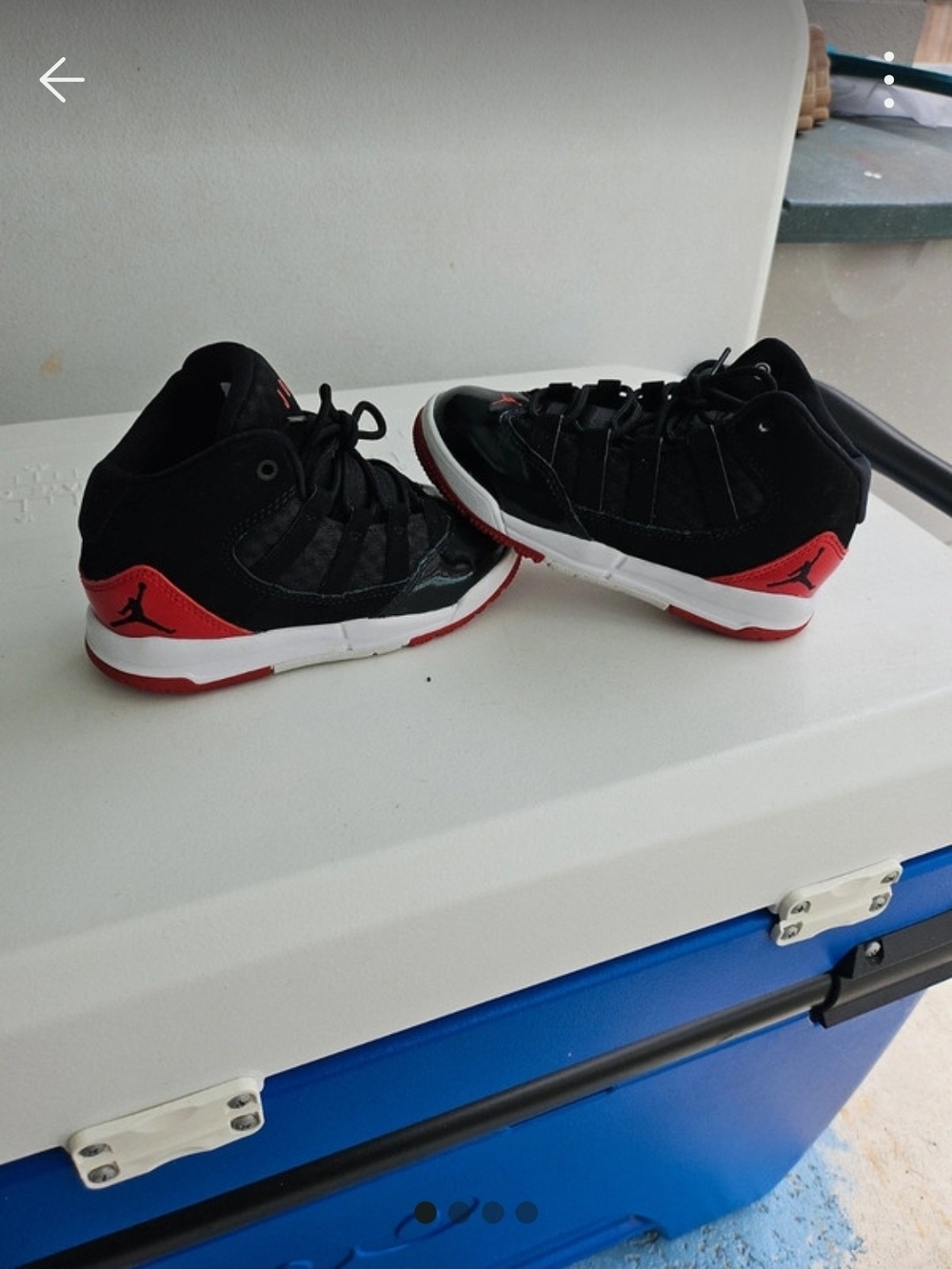 Jordan Kids Black and Red Mid-Top Sneakers